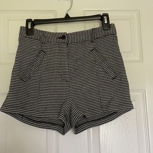 Gingham style high waisted shorts